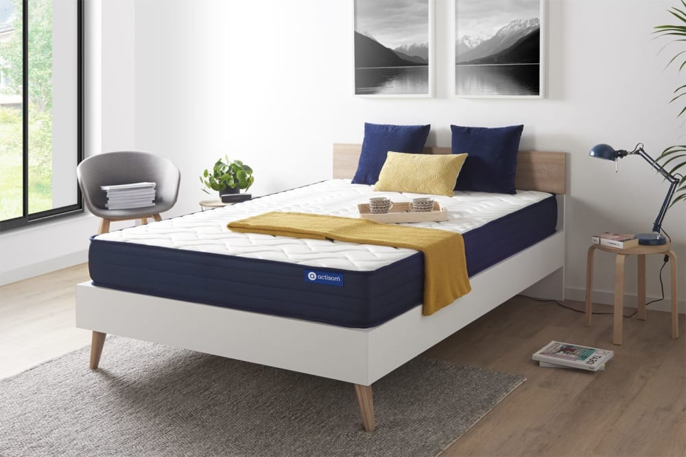 Matratze aus Latex und Memory-Schaum 140 x 220 cm, weiß - Maisons