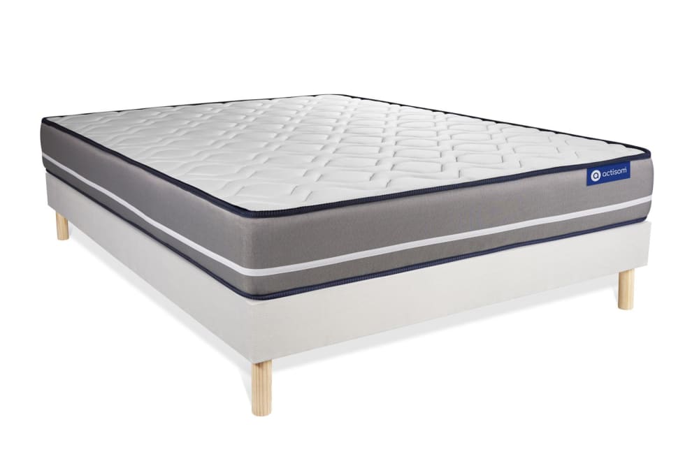 Actisom Bettgestell + Matratze aus Memory-Schaum 120 x 220 cm, weiß style modern - Holz
