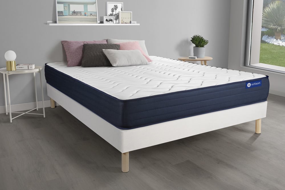 Actisom Bettgestell + Matratze aus Memory-Schaum 120 x 220 cm, weiß style modern - Holz