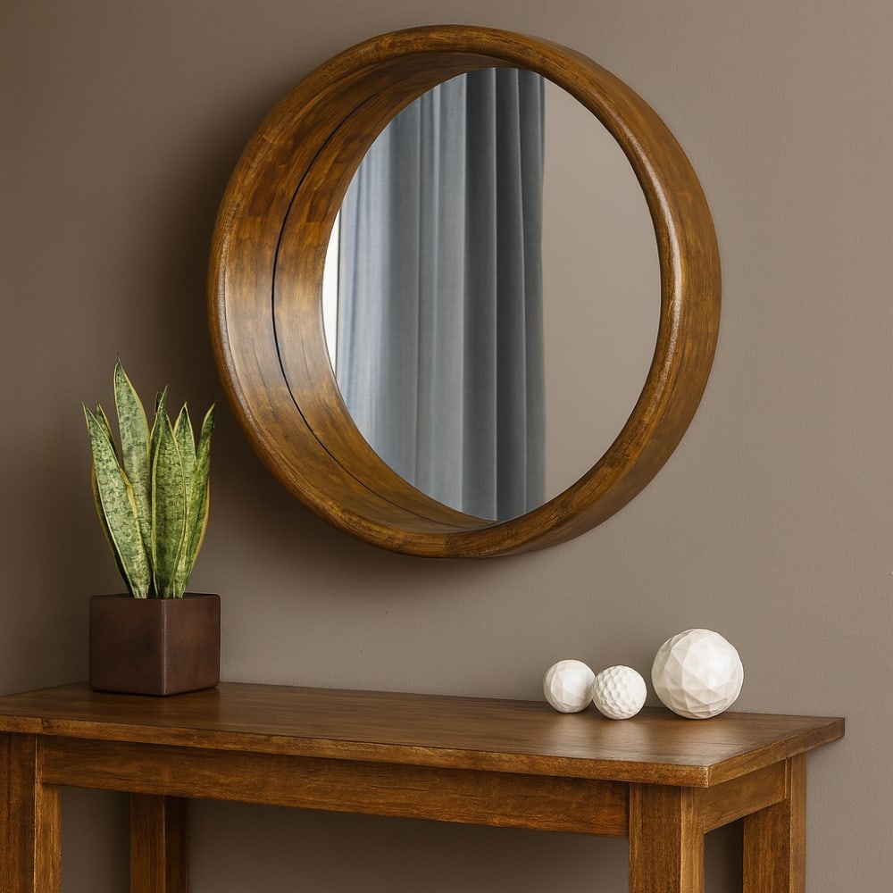 Wandspiegel Demy Ø80cm, Dunkelbraun - Maisons Du Monde
