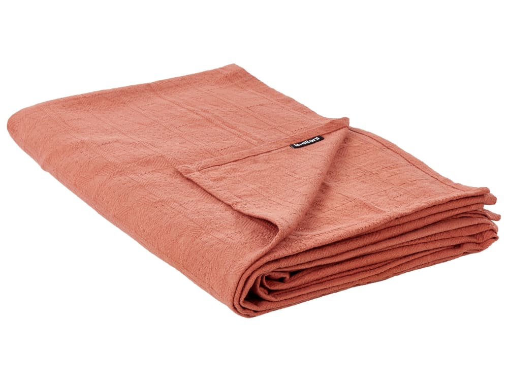 Beliani Tagesdecke aus Baumwolle 220 x 200cm, rot - Baumwolle