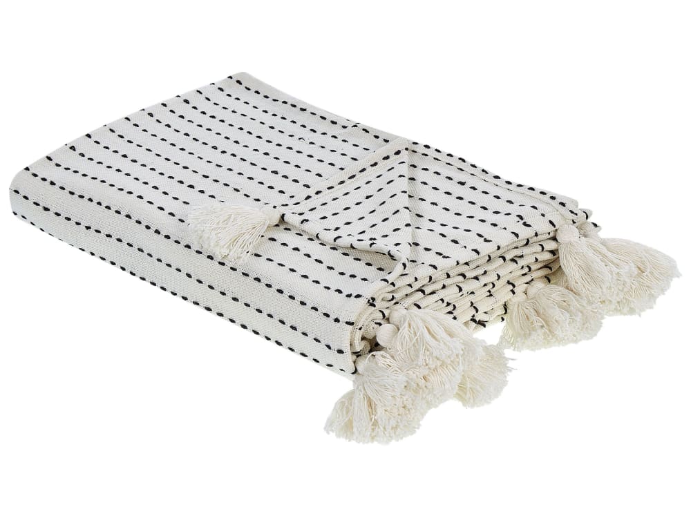 Beliani Tagesdecke aus Baumwolle 240 x 220cm, weiß - Baumwolle