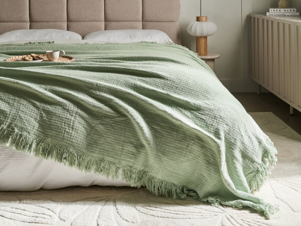 Tagesdecke aus Baumwolle 240 x 220cm, grün - Maisons Du Monde