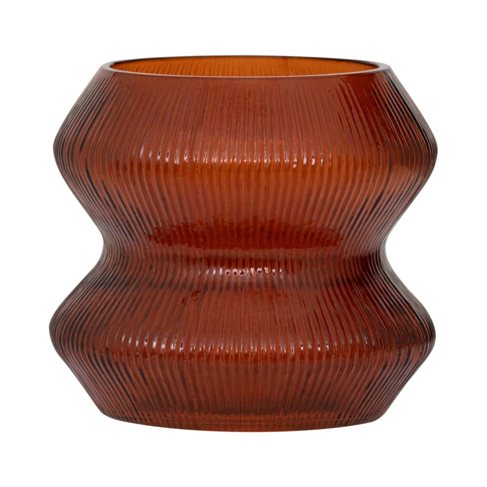 Photophore en verre orange ø 13.5 * 12.5.cm