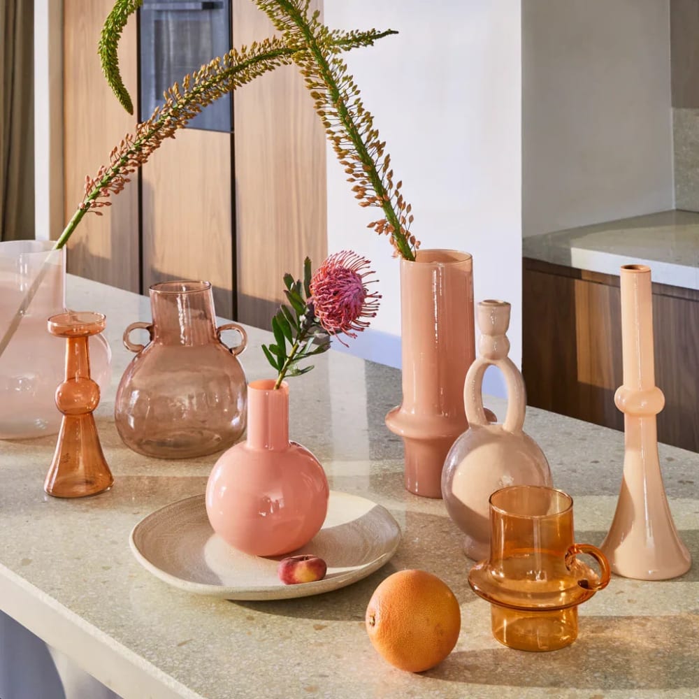Kerzenhalter aus Glas orange Ø 34 * 10.5 cm - Maisons Du Monde