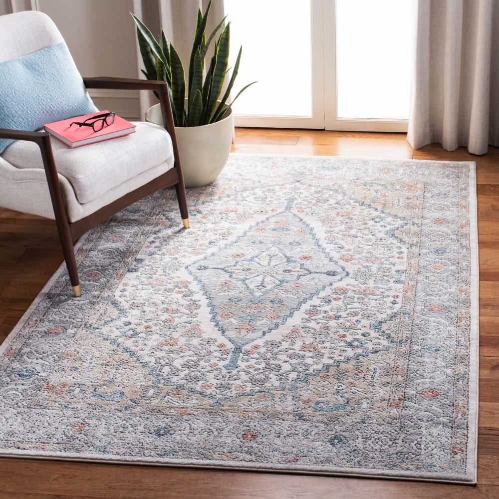 Traditionell Polypropylen-Teppich in Grau/Weiß, 155 x 229 cm -