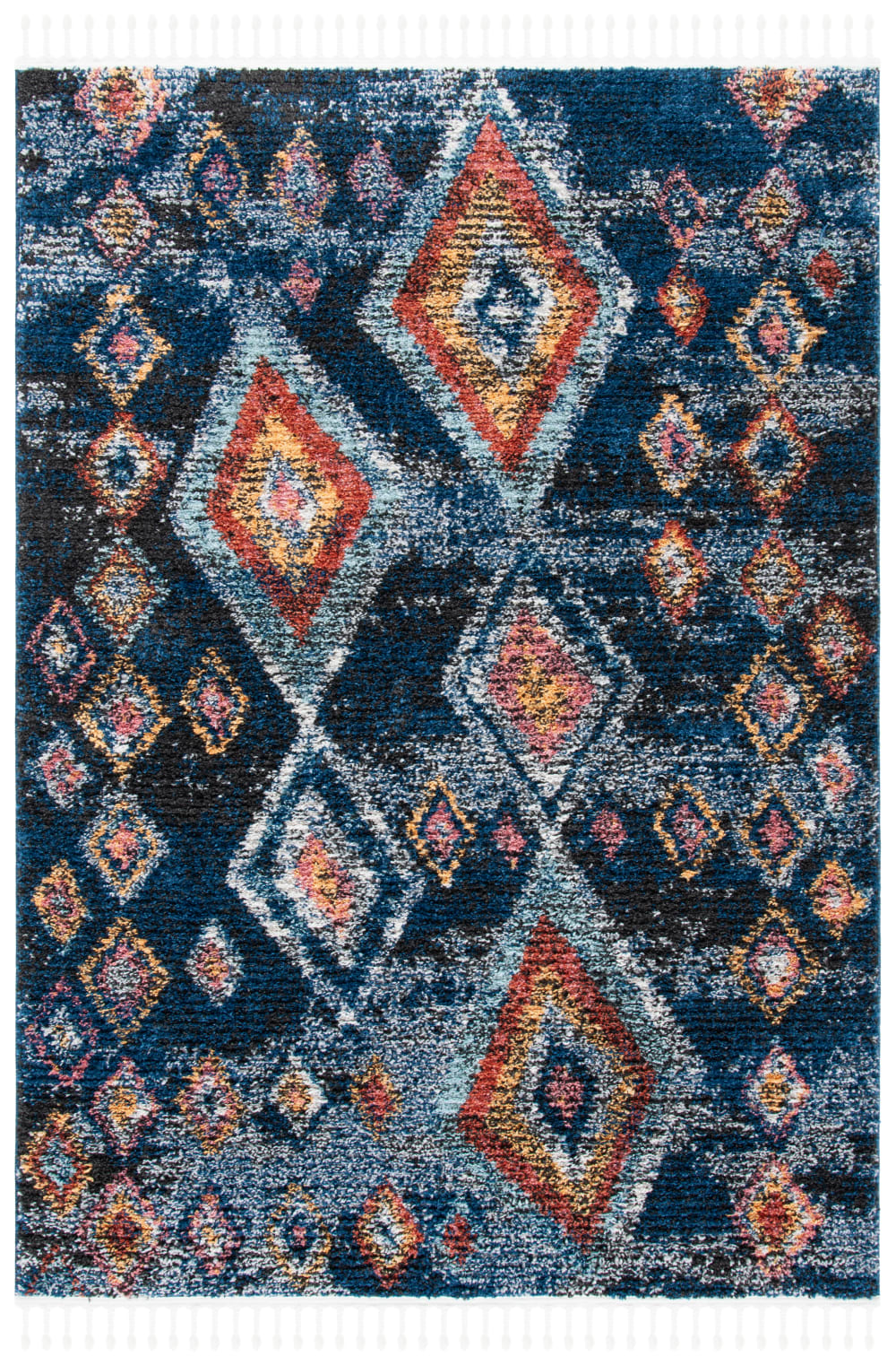 Böhmisch Polyester-Teppich in Blau/Mehrfarbig, 160 x 229 cm -