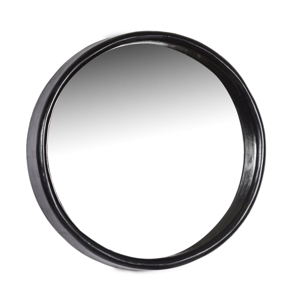 Livingfurn Wandspiegel Demy Ø80cm, Schwarz Schwarz Glas