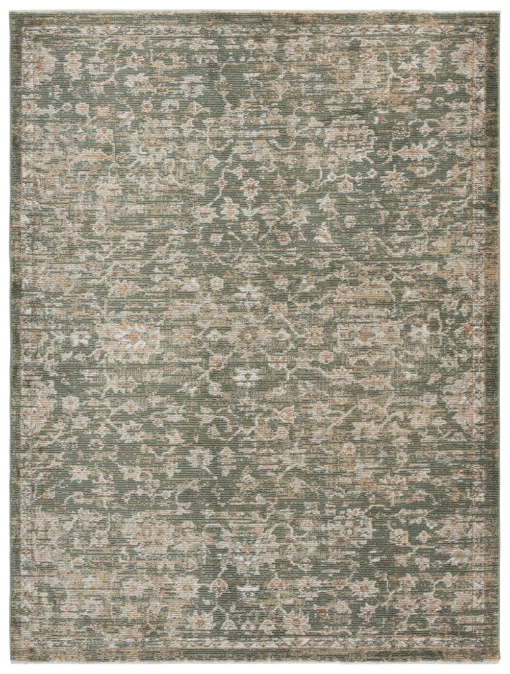 Traditionell Polyester-Teppich in Grün/Beige, 160 x 229 cm -