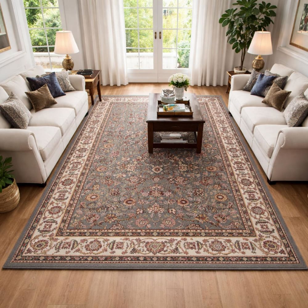 Orientalischer Teppich, 160 x 225 cm, orientalisches Muster, grau