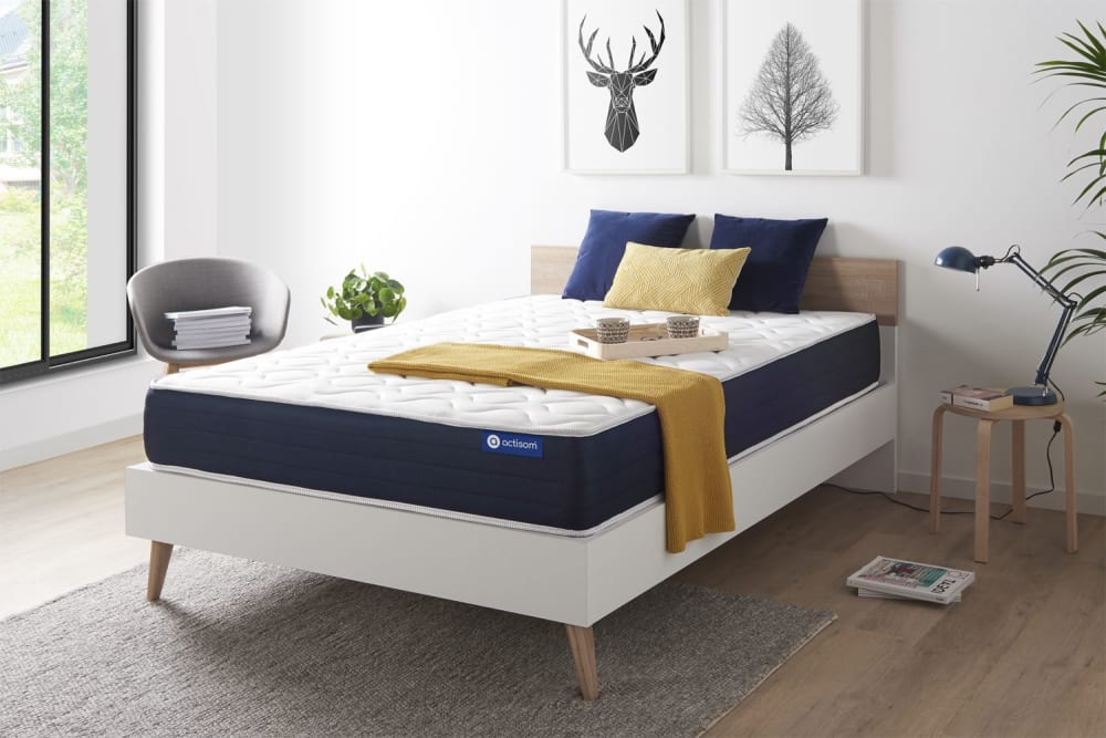 Matratze aus Latex und Memory-Schaum 130 x 220 cm, weiß - Maisons