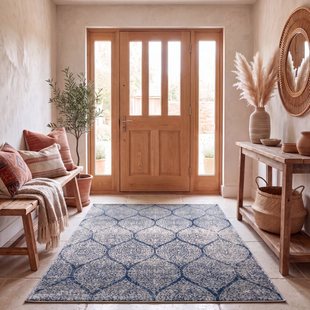 Safavieh Moderner Schick Polypropylen-Teppich in Blau/Silber, 155 x 229 cm style modern Blau Pp - Polypropylen