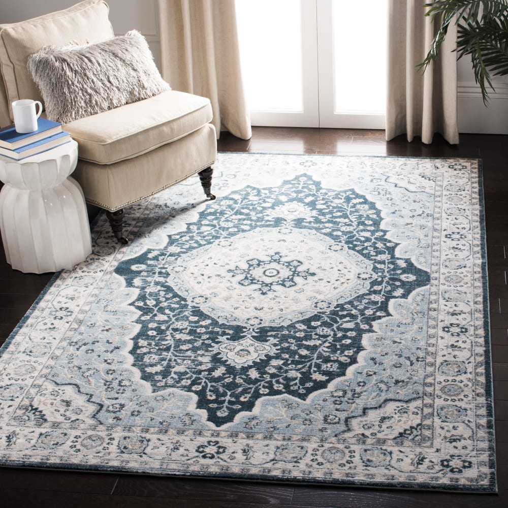 Safavieh Übergangsphase Polypropylen-Teppich in Blau/Beige, 160 x 229 cm style vintage Blau Pp - Polypropylen