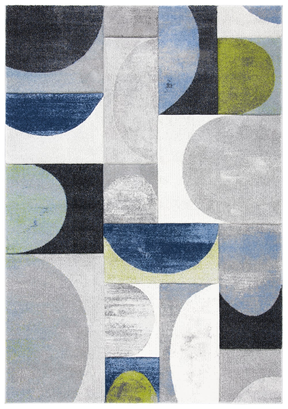 Safavieh Zeitgenössische Polypropylen-Teppich in Grau/Blau, 160 x 229 cm style modern Blau Pp - Polypropylen