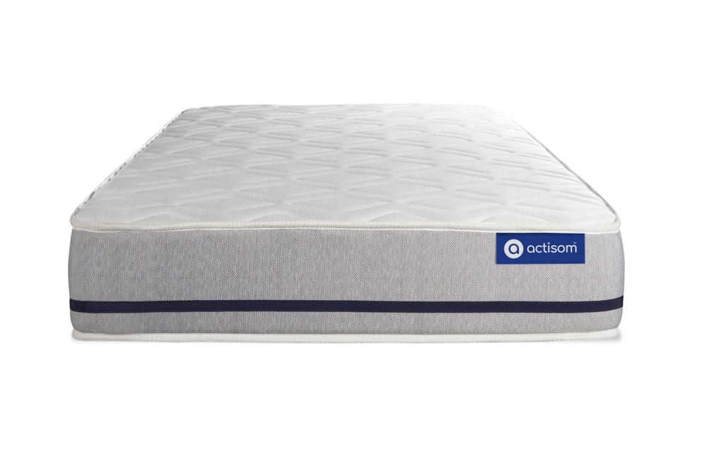Actisom Matratze aus Memory-Schaum 100 x 220 cm, weiß, Härtegrad : Fest style modern - Stoff