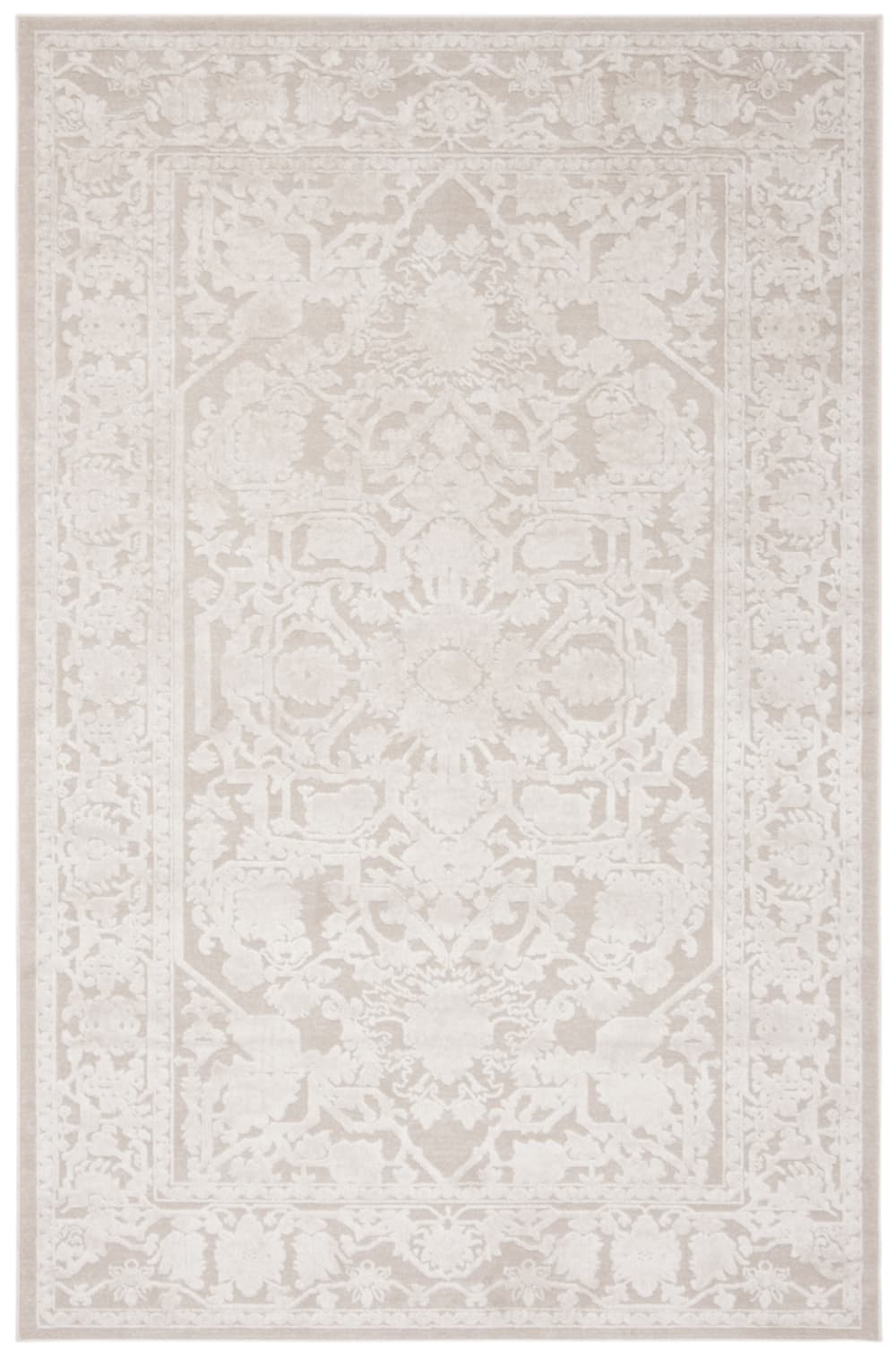 Safavieh Zeitgenössische Polyester-Teppich in Beige/Weiß, 155 x 229 cm style modern Beige Pes - Polyester