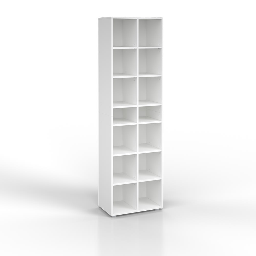 Vicco Schuhschrank 22 Fächer, Weiß 54.2 x 183.3cm style modern Weiß Spanplatte