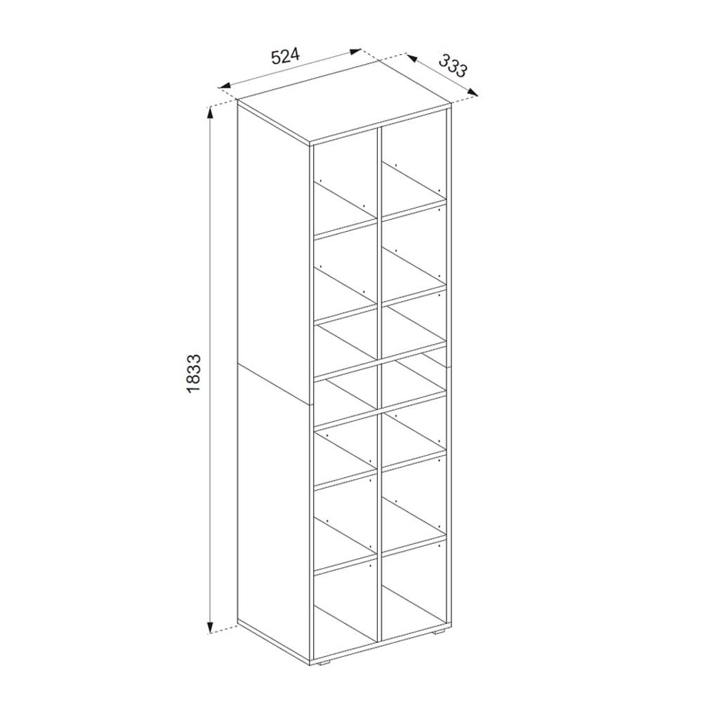 Schuhschrank 22 Fächer, Weiß 54.2 x 183.3cm - Maisons Du Monde