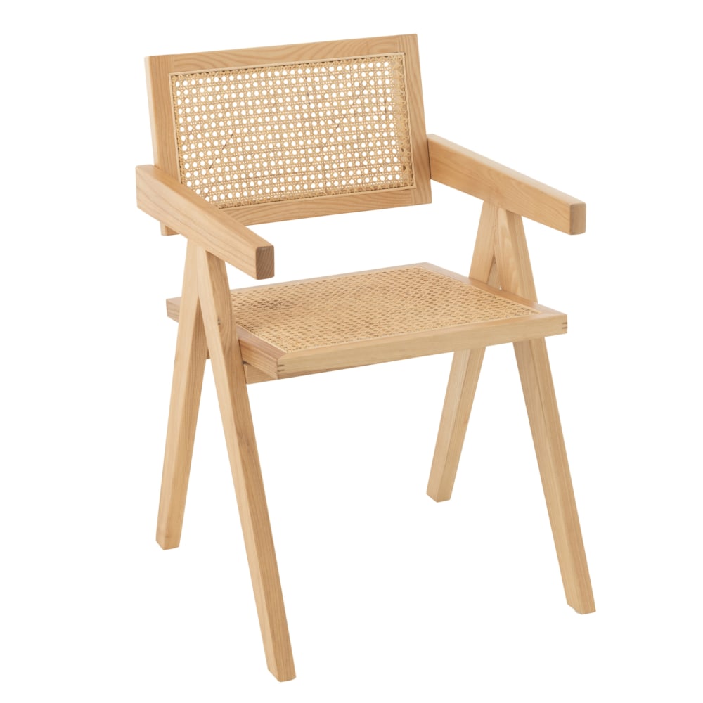 Jolipa Designstuhl aus Holz und Rattan style modern Beige Holz