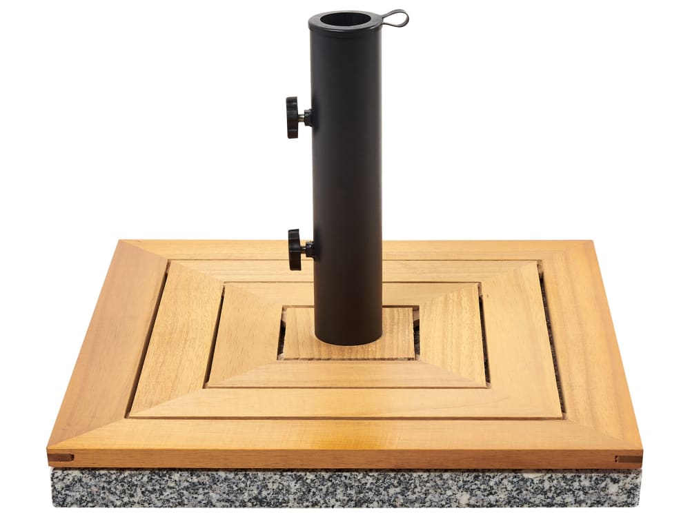 Beliani Sonnenschirmfuß Quadratisch aus Holz 22 kg, braun style modern - Stoff