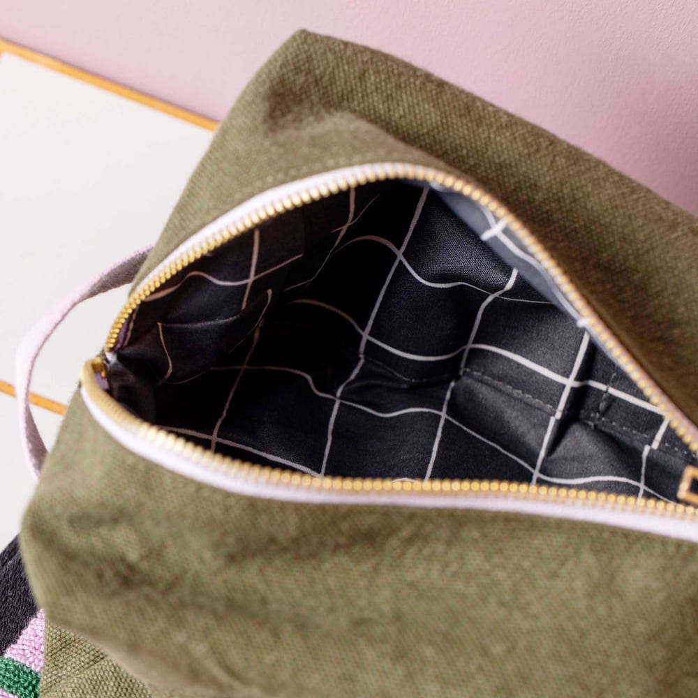 Trousse cube daddy cool en coton bio kale 14 x 22 x 11 cm — vue 4