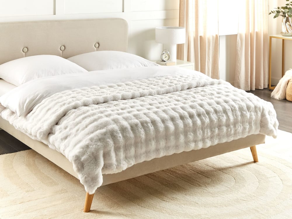 Kuscheldecke aus Webpelz 220 x 200cm, weiß - Maisons Du Monde