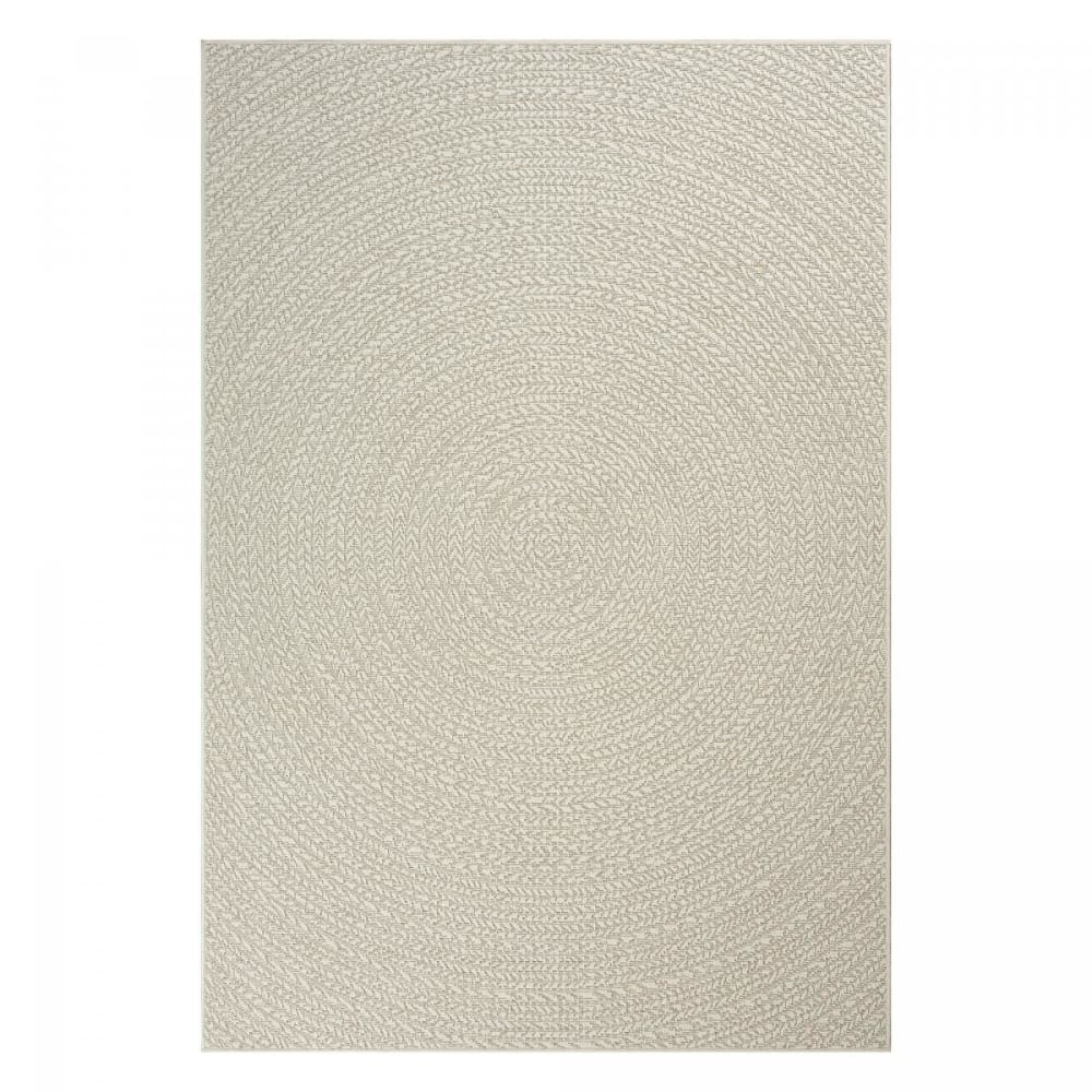 Outdoor-Innenteppich in Ton-in-Ton-Jute-Optik 80x250 cremefarben