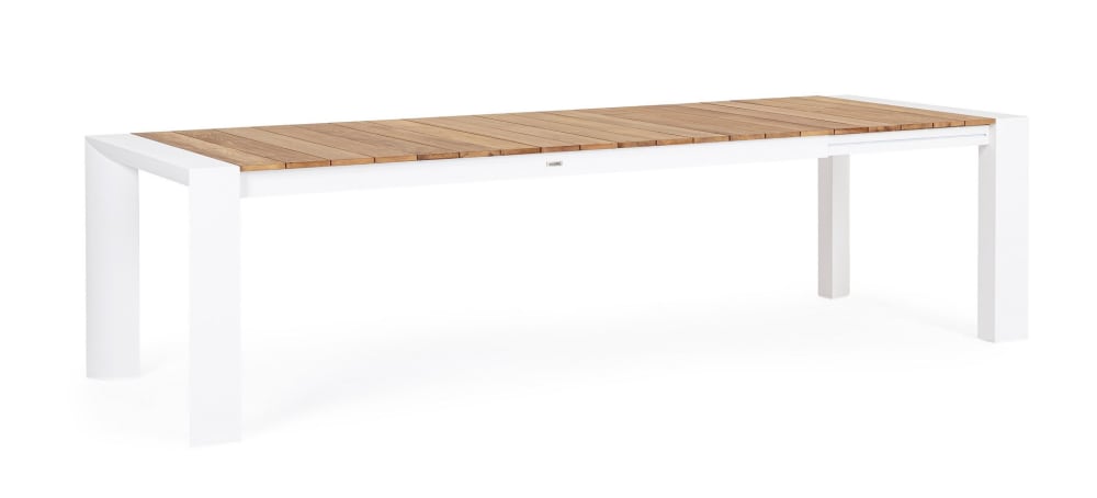 Table en aluminium avec - teck plateau