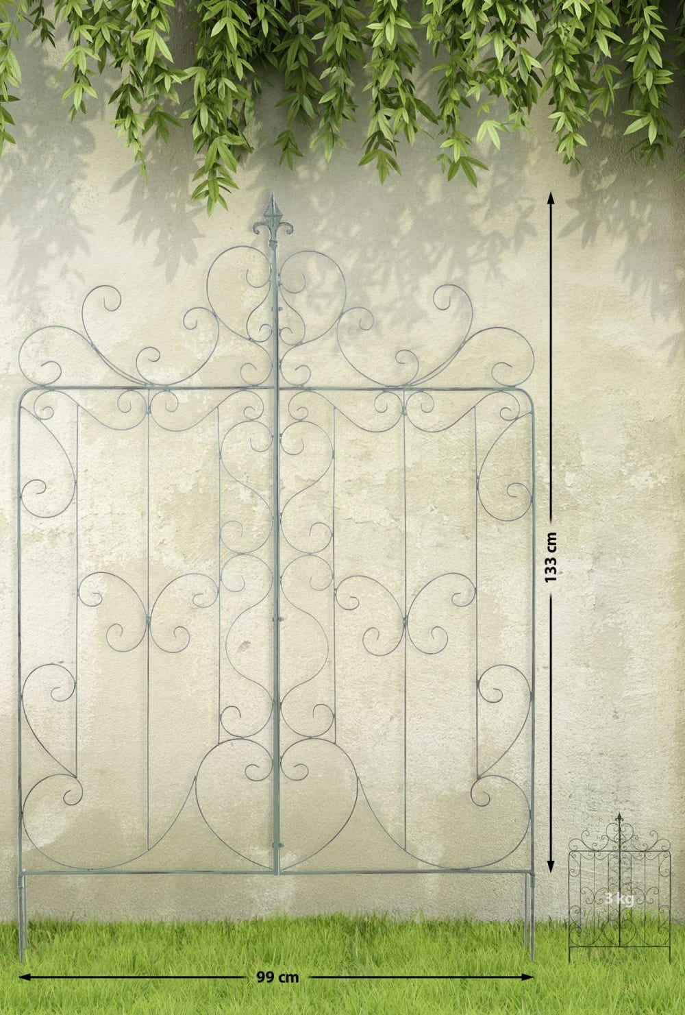 2er Set Rankgitter aus Metall antik-grün - Maisons Du Monde