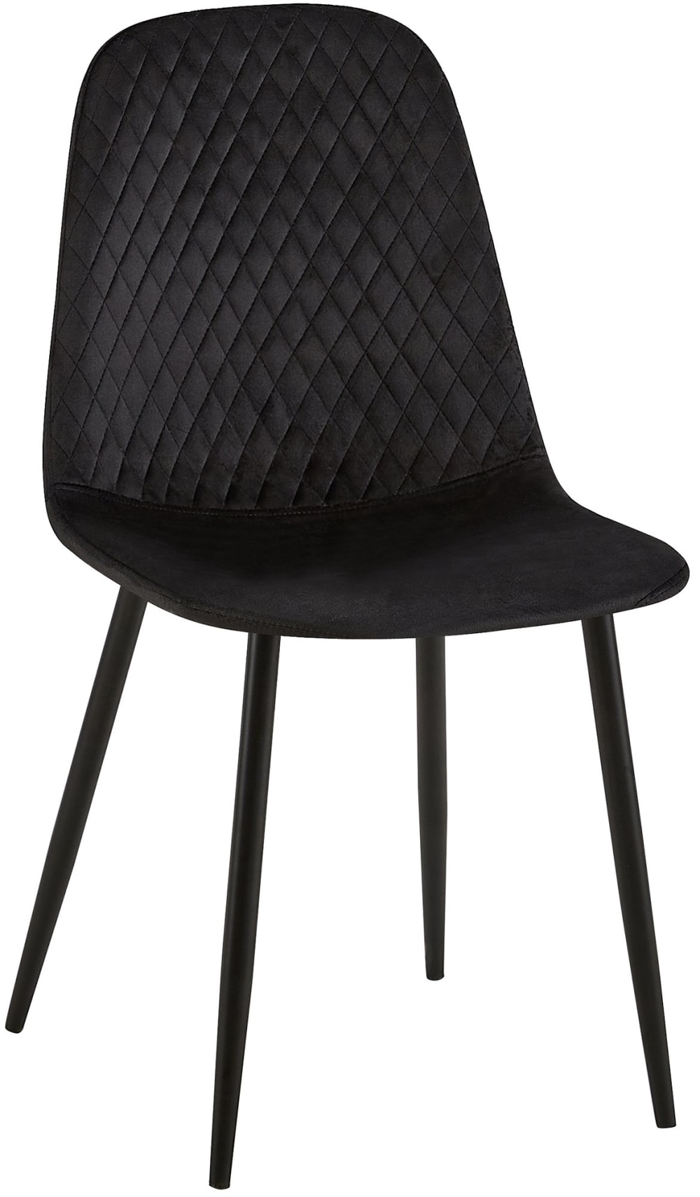 CLP Esszimmerstuhl mit Metallgestell und Sitz aus Samt schwarz style modern - Samt