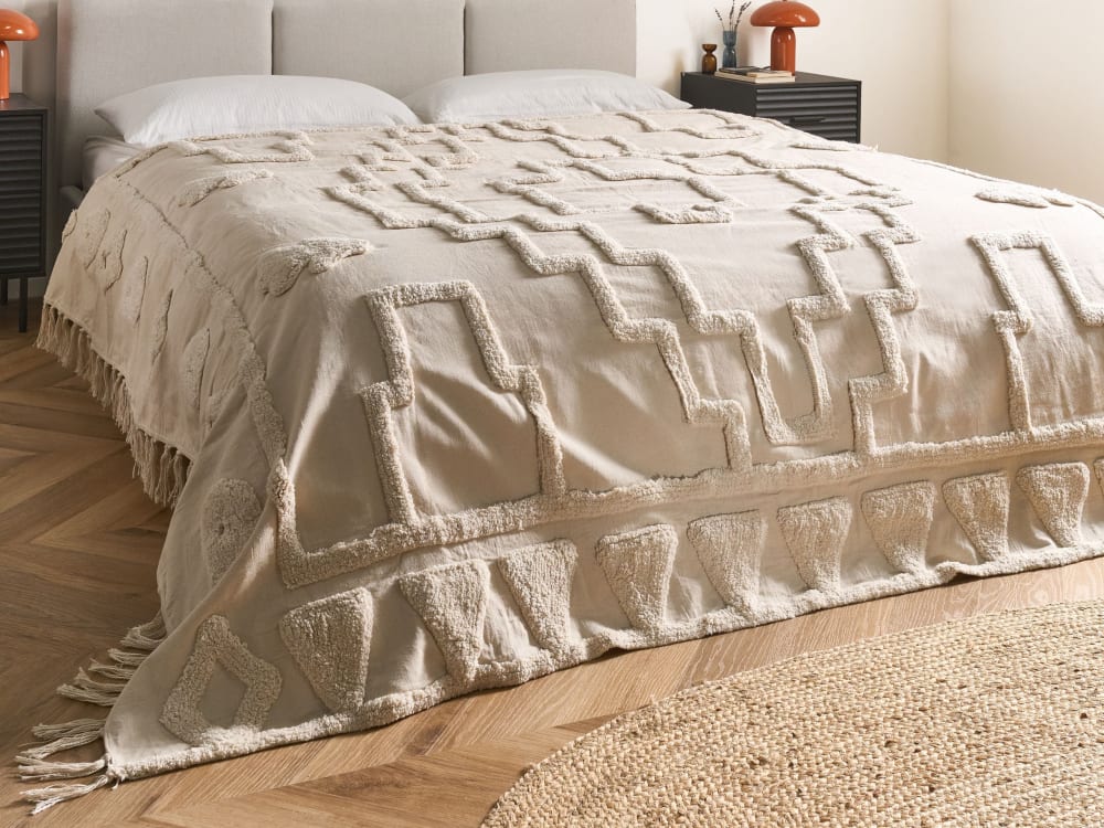 Kuscheldecke aus Baumwolle 220 x 200cm, beige - Maisons Du Monde