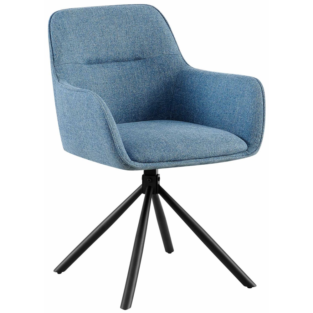 Esszimmerstuhl drehbar aus Stoff blau - Maisons Du Monde