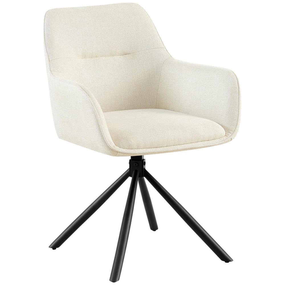 Esszimmerstuhl drehbar aus Stoff creme - Maisons Du Monde