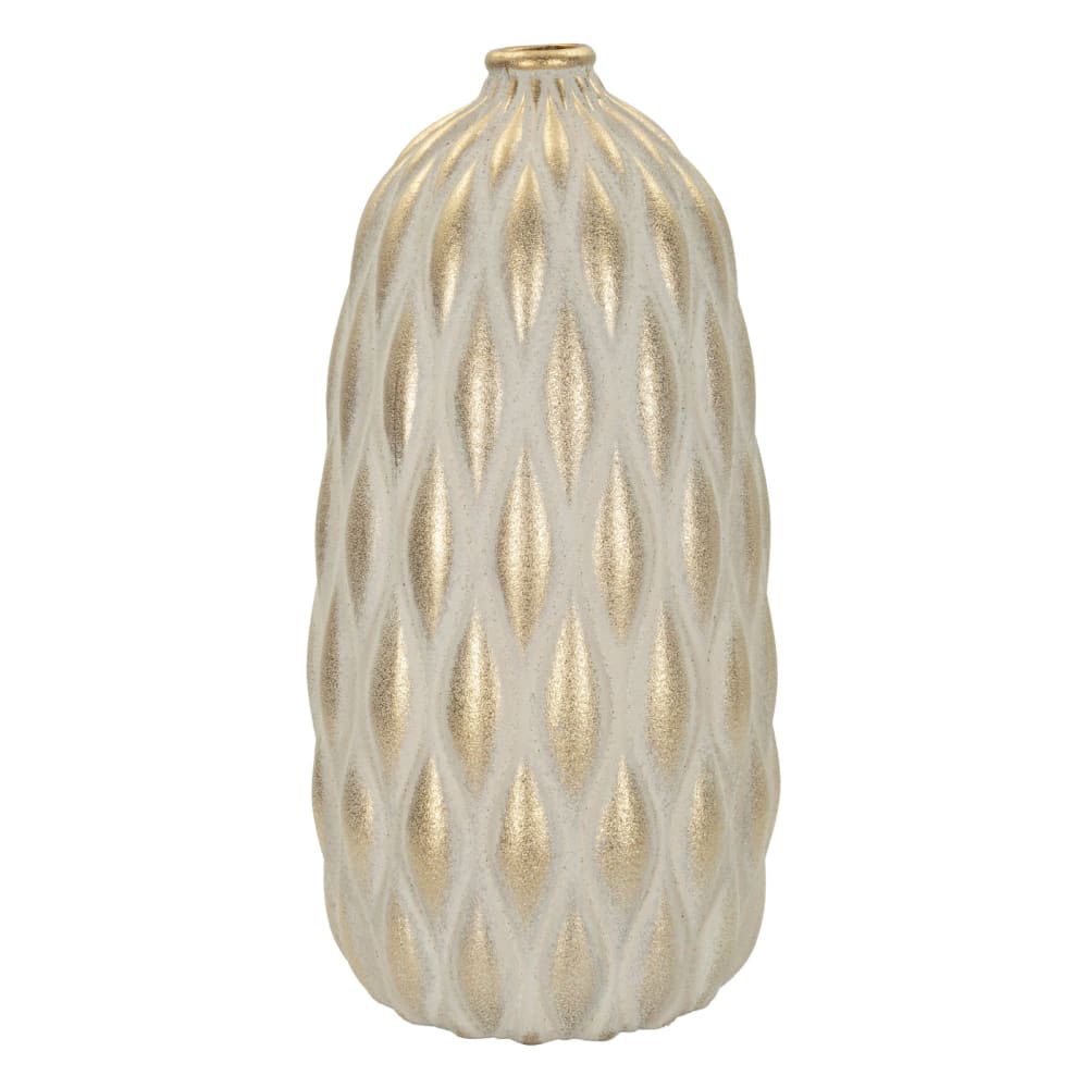 Mauro Ferretti Dekorative Keramikvase, modernes Design, ø 22 x 44 cm Beige Keramik