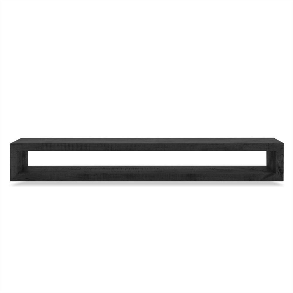 TV-Lowboard aus Mangoholz Hängend 220cm, Schwarz - Maisons Du