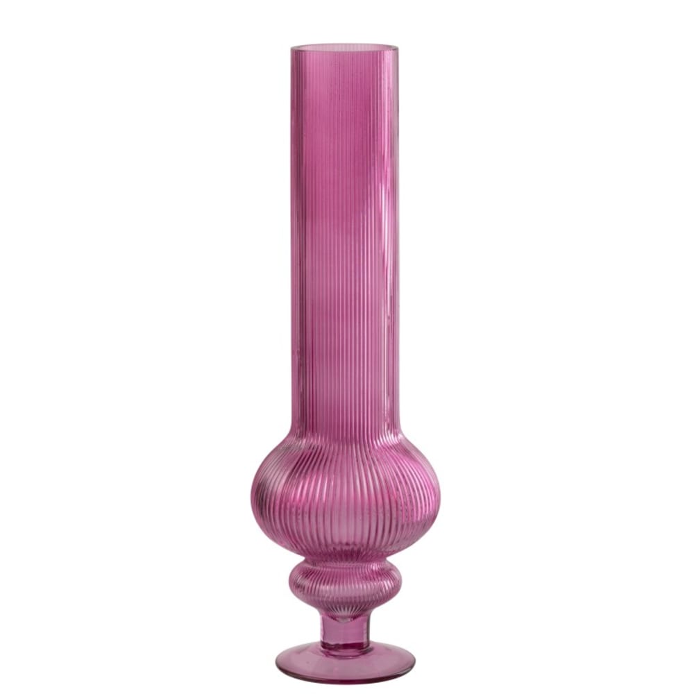 Vase > en verre rose 15.3x15.3x50 cm