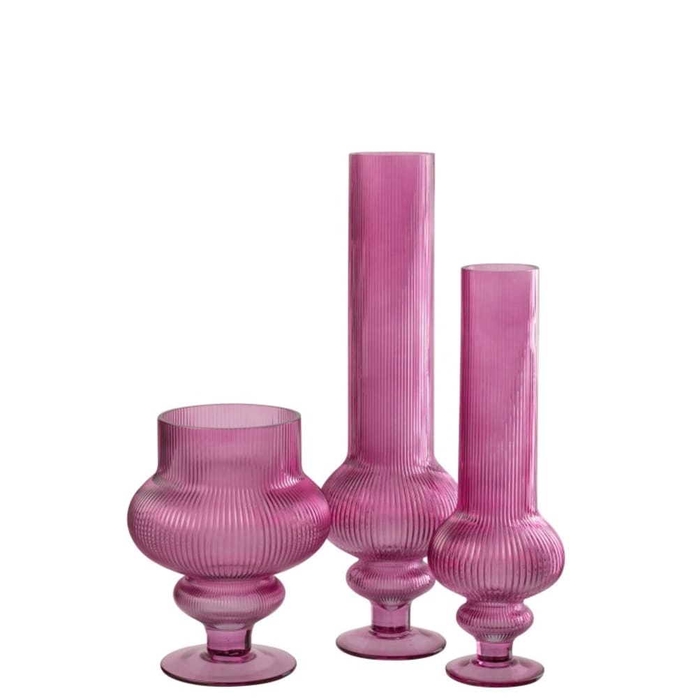 Vase > en verre rose 15.3x15.3x50 cm — vue 3