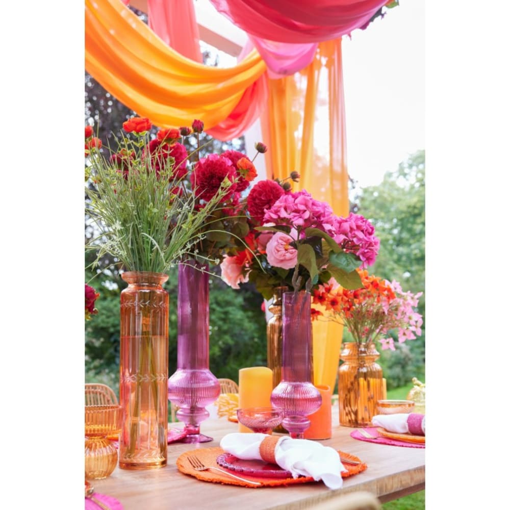 Vase > en verre rose 15.3x15.3x50 cm — vue 4