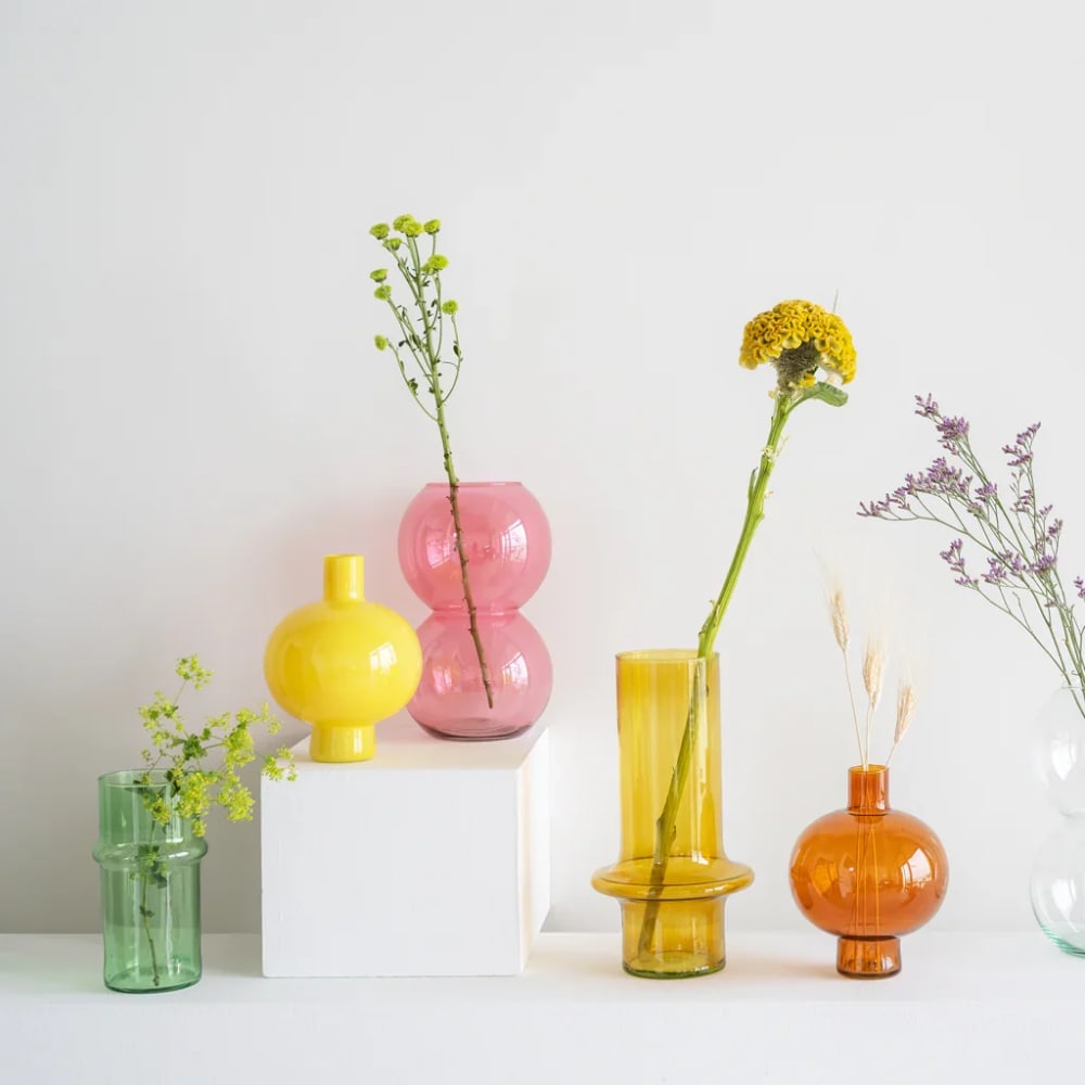 Vase aus Glas rosa Ø 16.2 * 27  cm - Maisons Du Monde