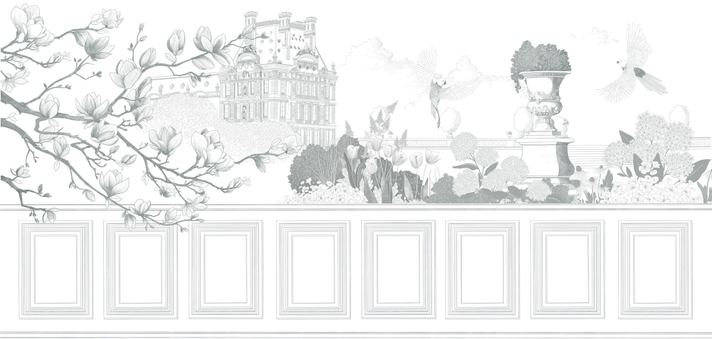 Papier peint jardin parisien sb, gris 225 x 250cm — vue 3
