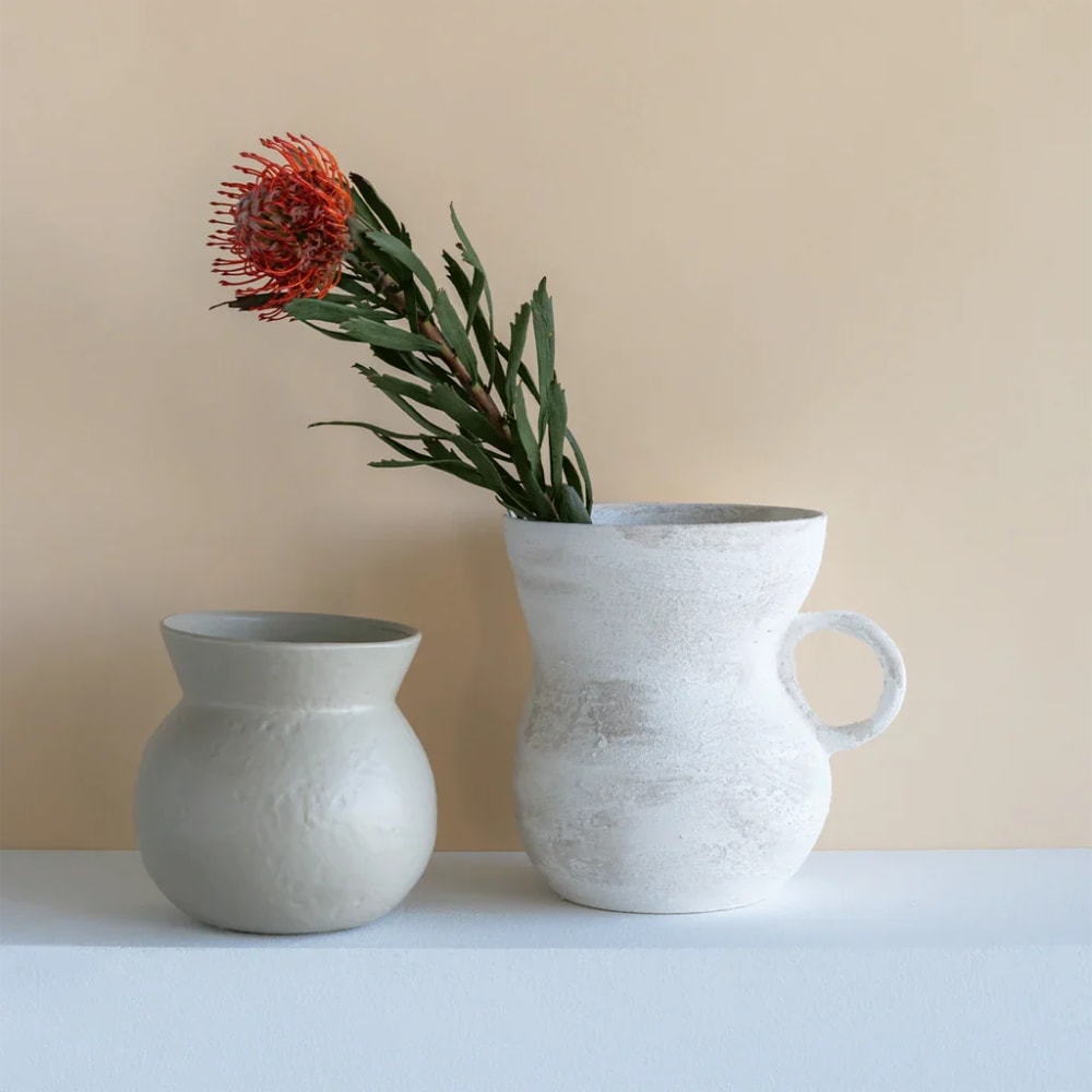 Vase aus Keramik weiß 25 * 20.3 * 24 cm - Maisons Du Monde