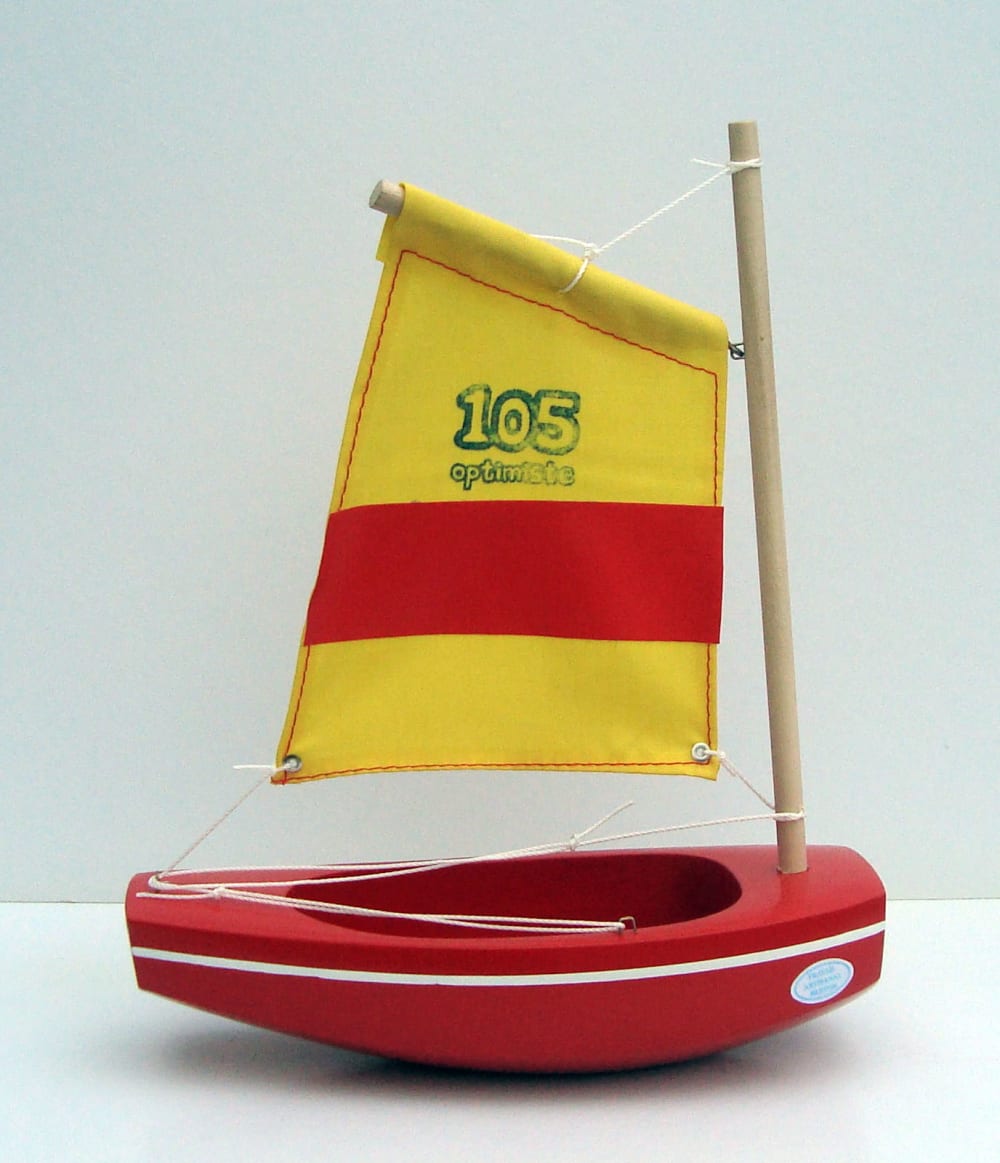 Maison Tirot Roter Thunfischfänger - Länge 22 cm Rot Holz