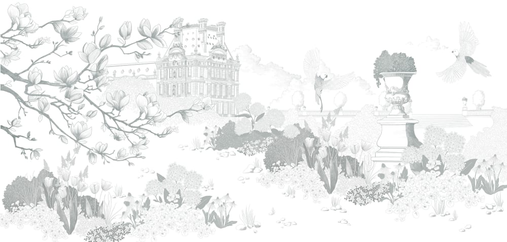 Papier peint jardin parisien, gris 225 x 250cm — vue 3