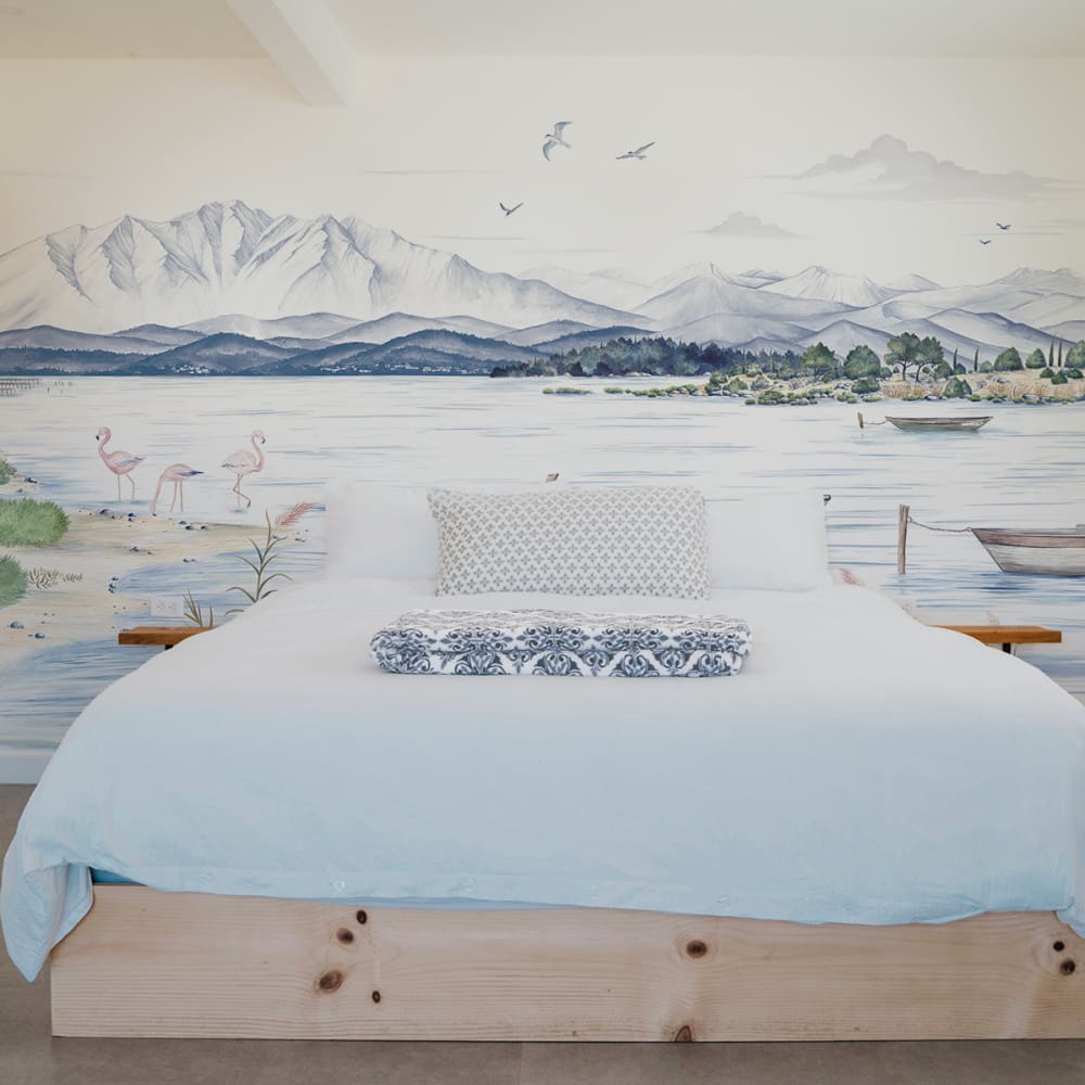 Acte Deco Tapete Der Teich am Meer, Farben 225 x 250cm style modern Mehrfarbig Öko-Tex Zertifikat Papier