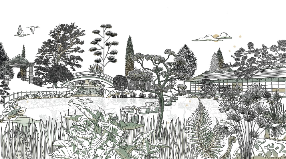 Papier peint jardin japonais, 225 x 250cm — vue 3