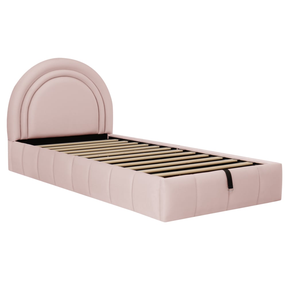 Polsterbett Kinderbett mit Stauraum Lattenrost 90x200 Rosa -