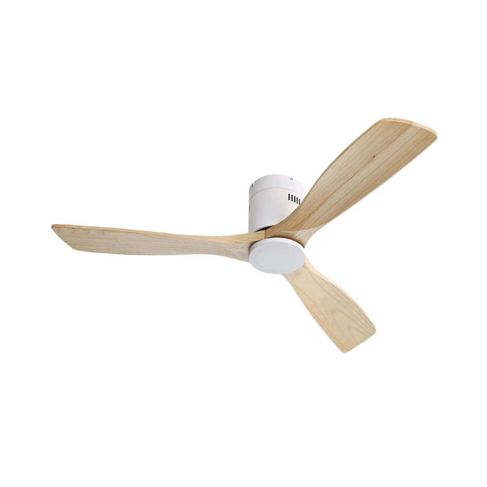 Leiser Deckenventilator aus Eisen und Holz in Weiß 132 cm -