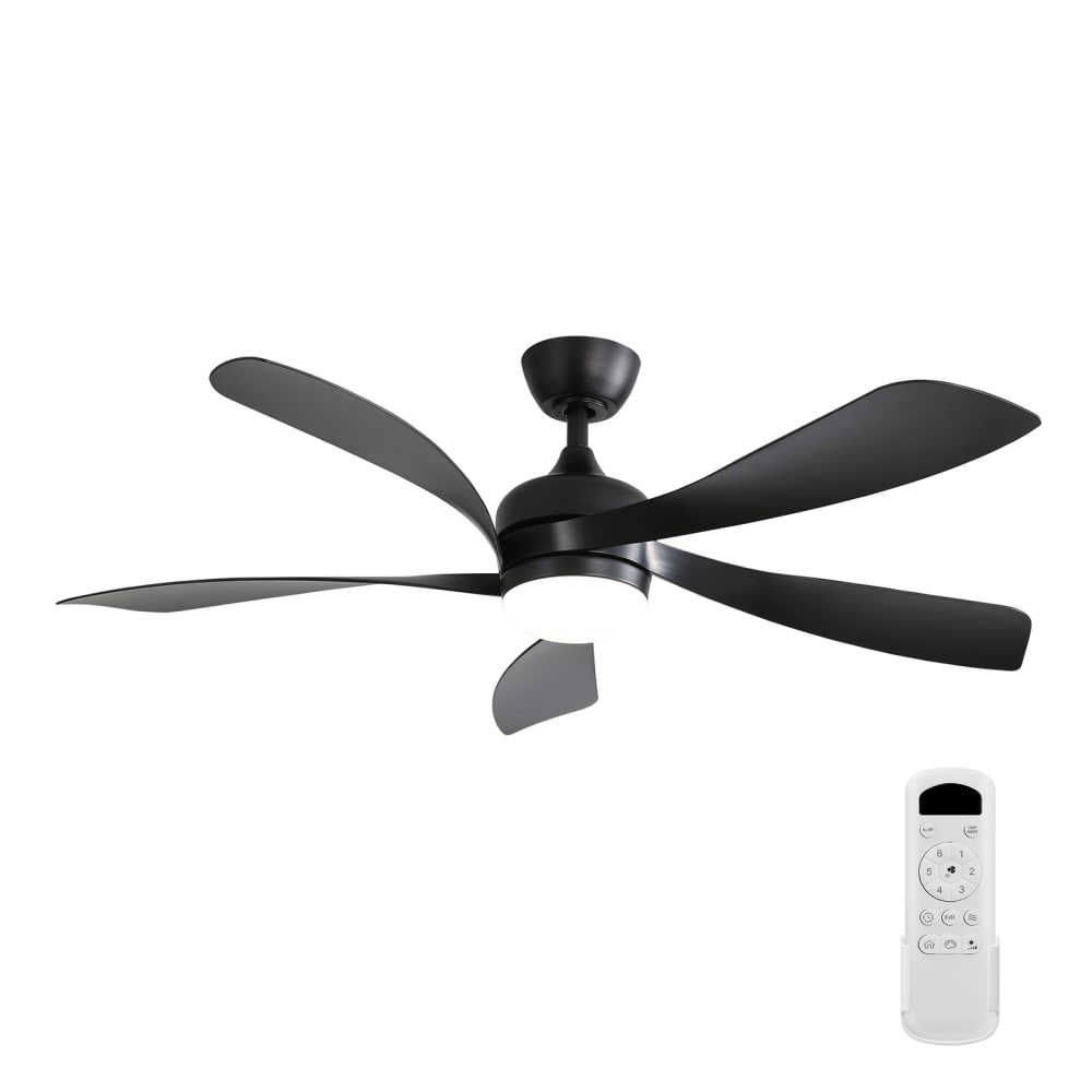 Ventilateur de plafond silencieux en ABS noir 131 cm LED