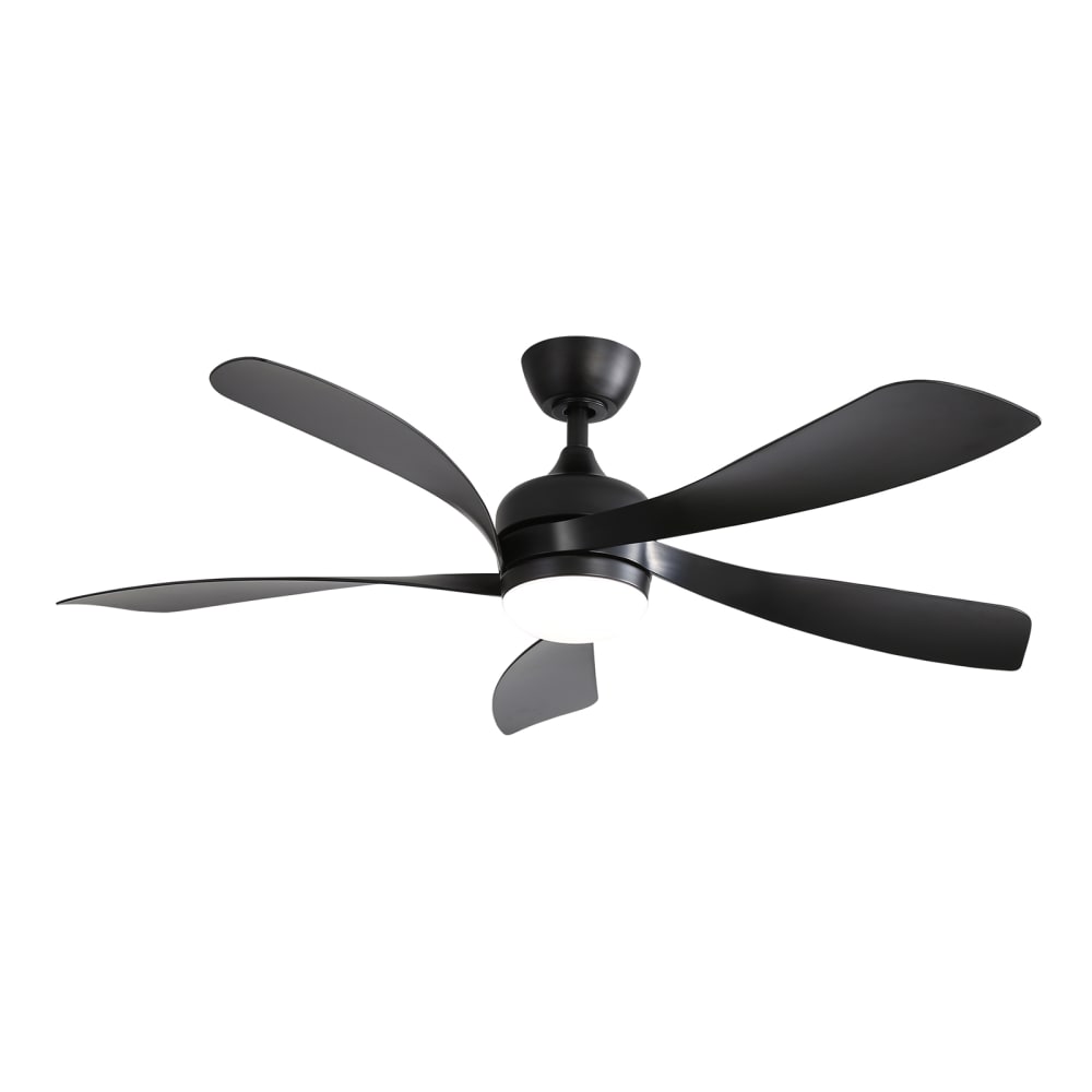 Ventilateur de plafond silencieux en ABS noir 131 cm LED — vue 3