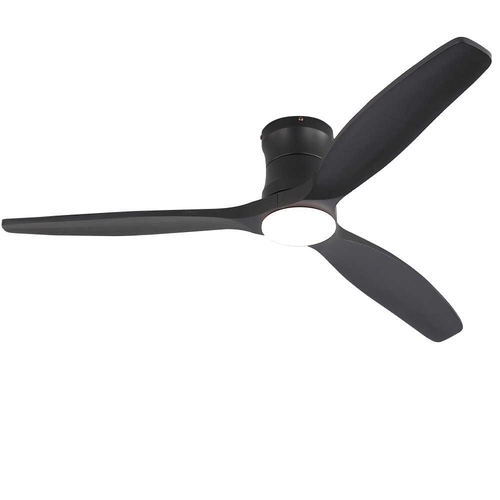 Leiser Deckenventilator aus Eisen und Holz Schwarz 132 cm LED -